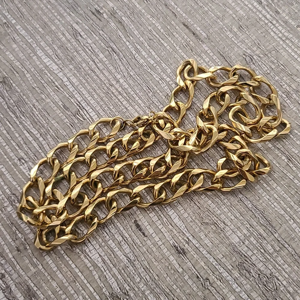 VINTAGE Y2K Cuban Link Chain 30” Gold Plated Hip Hop Chunky Necklace 90s - Picture 10 of 13